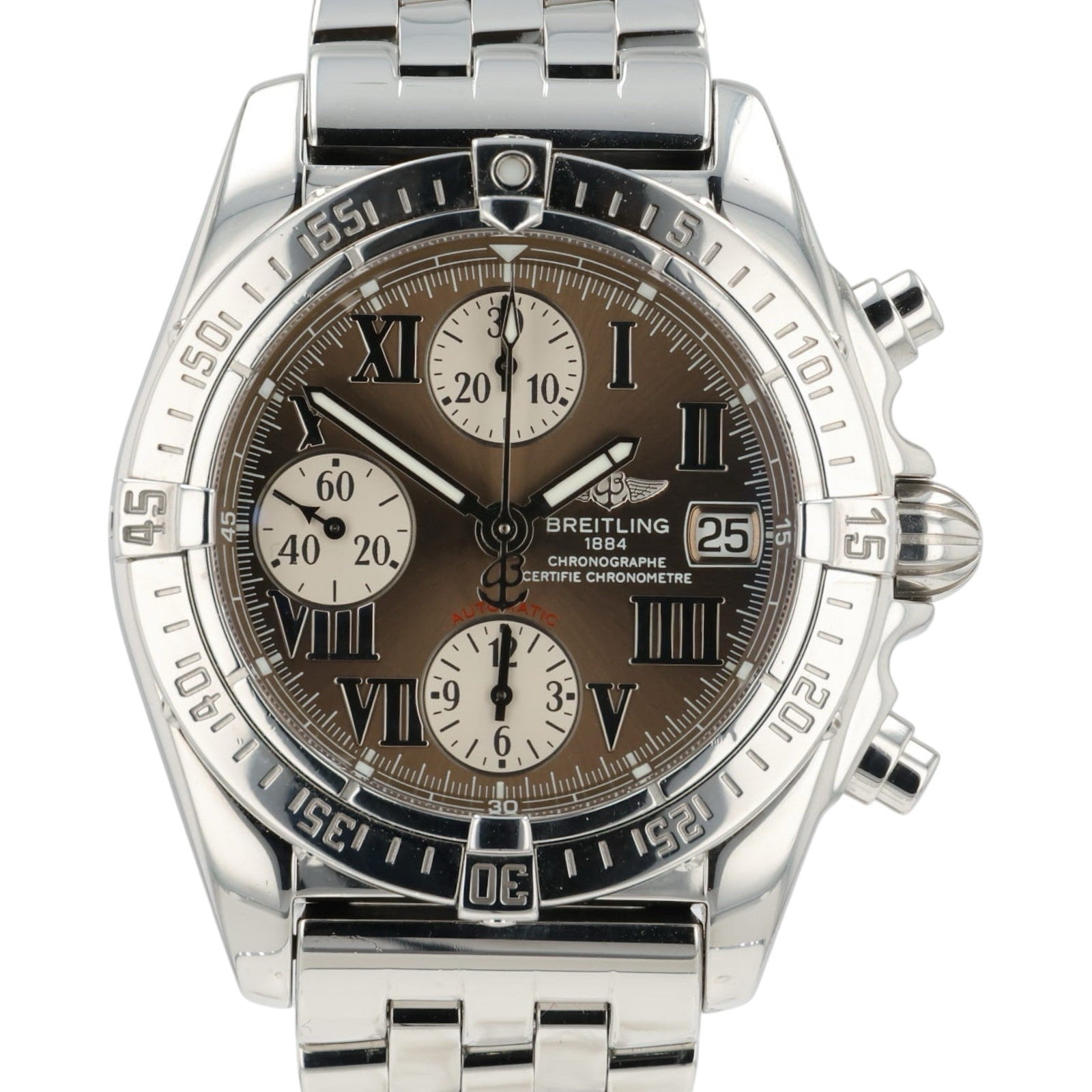 Breitling Chronomat Brown Dial Stainless Steel 39mm Automatic Mens Watch A13358