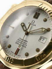 Omega Seamaster Diver 18k Yellow Gold White Dial 41mm Automatic Men’s 168.1503