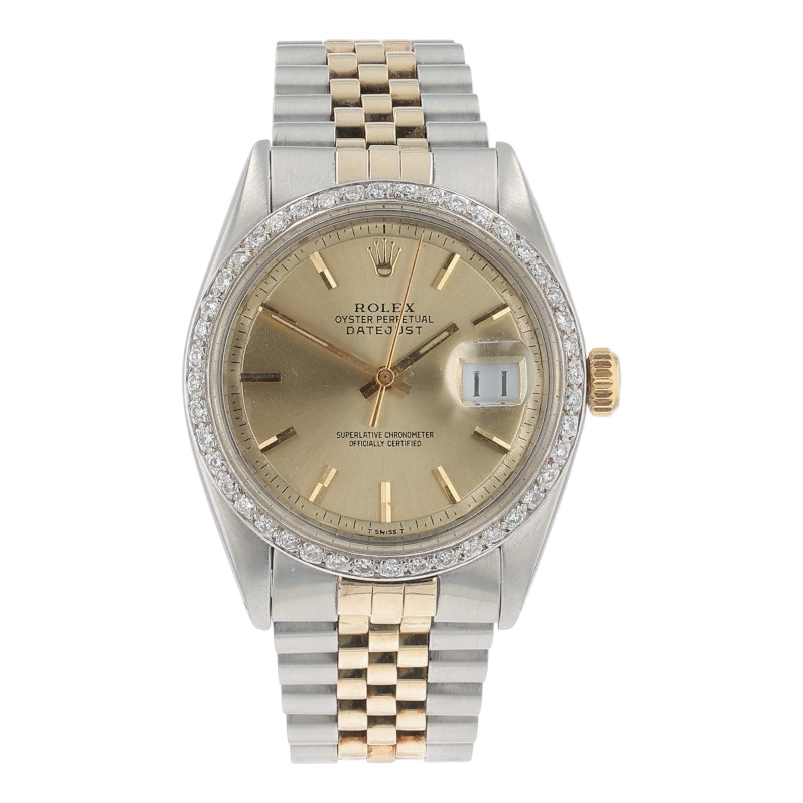 Rolex Datejust Steel & Gold Champagne Dial 36mm Automatic Mens Watch 1601