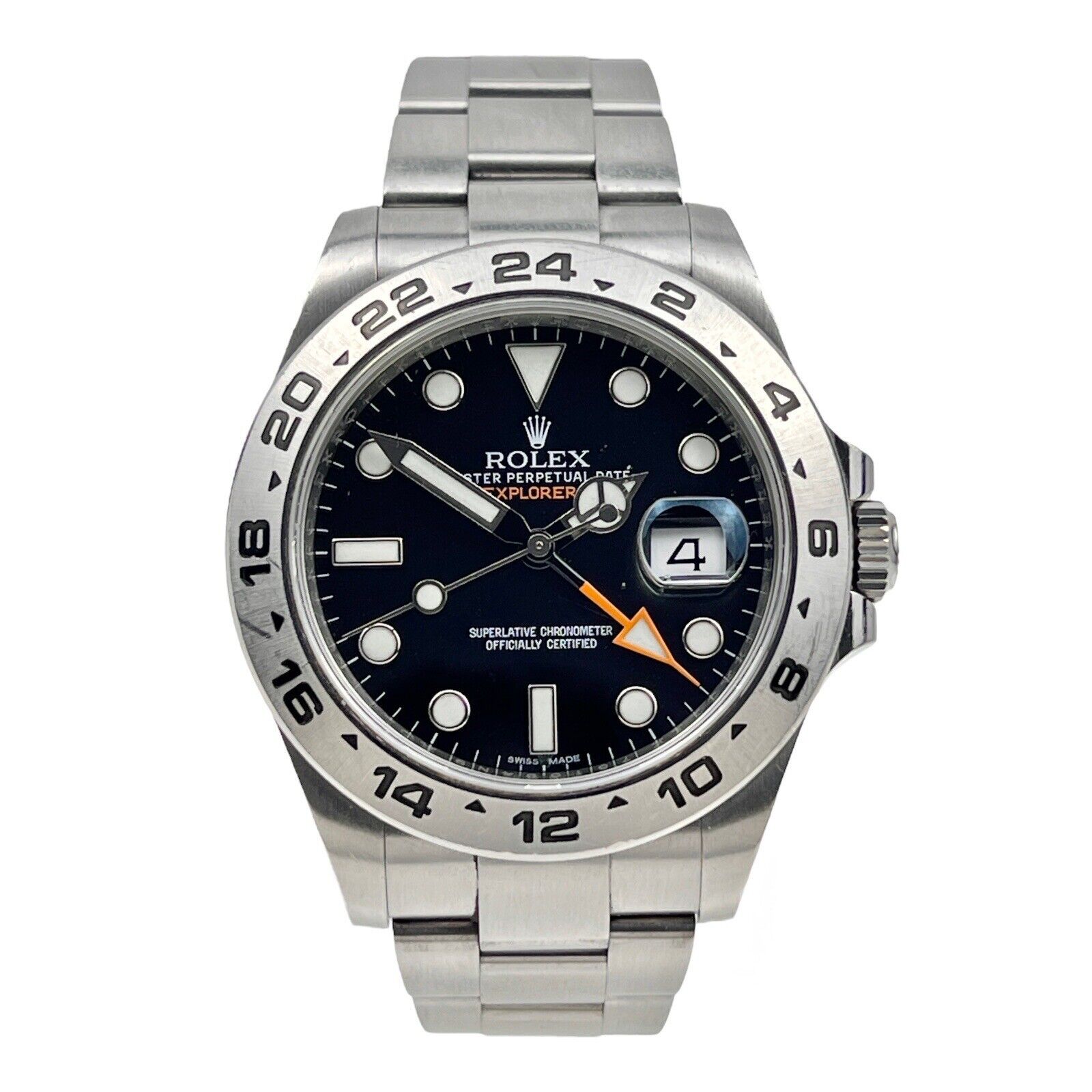 Rolex Explorer II Black Orange Stainless Steel GMT Date 42mm Men’s Watch 216570