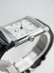 Jaeger LeCoultre Grand Reverso 80th Anniversary Steel Manual Wind Watch W/Paper