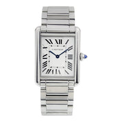 Cartier Tank Stainless Steel Silver Dial 25mm Quartz Movement Men's WSTA0052