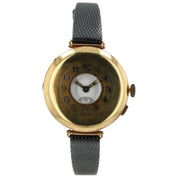 WW1 Trench Watch White Dial 18k Gold 33mm Wind Up Movement Unisex Watch