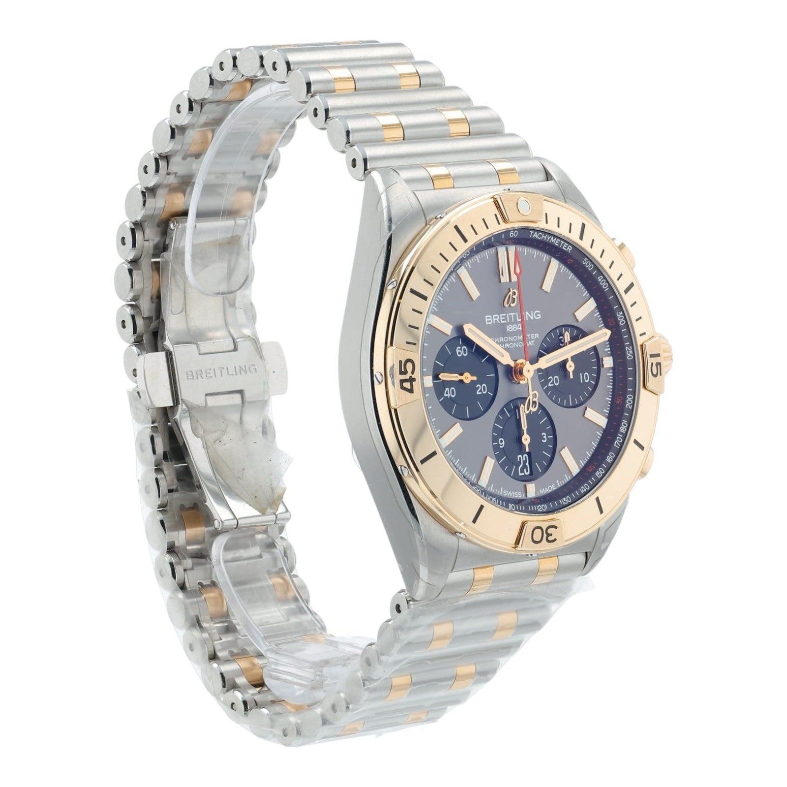 Breitling Chronomat Grey Dial Gold & Steel 42mm Automatic Men’s Watch UB0134