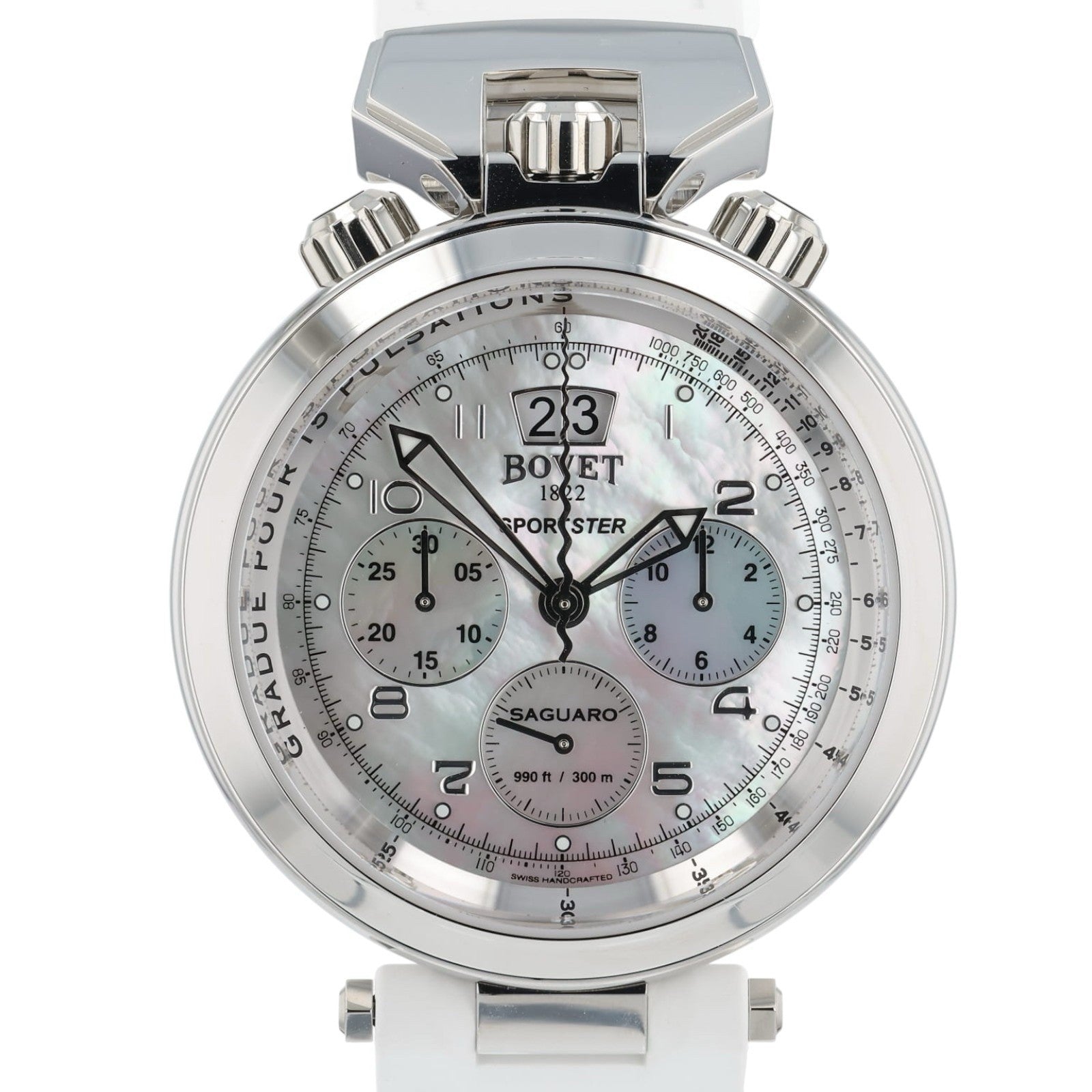 NEW 2025 Bovet Sportster Saguaro Steel Mother Of Pearl Dial 46mm Auto SP0432