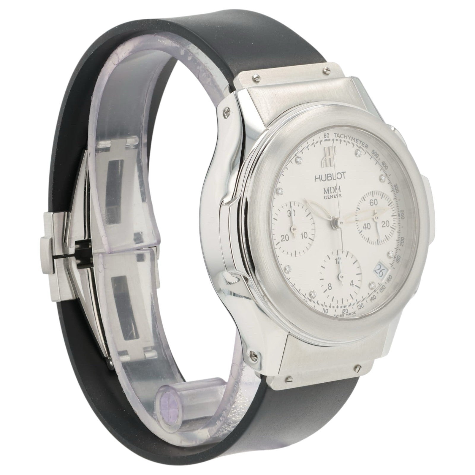 Hublot MDM Silver Diamond Dial Stainless Steel 40mm Automatic Mens Watch 1810.1