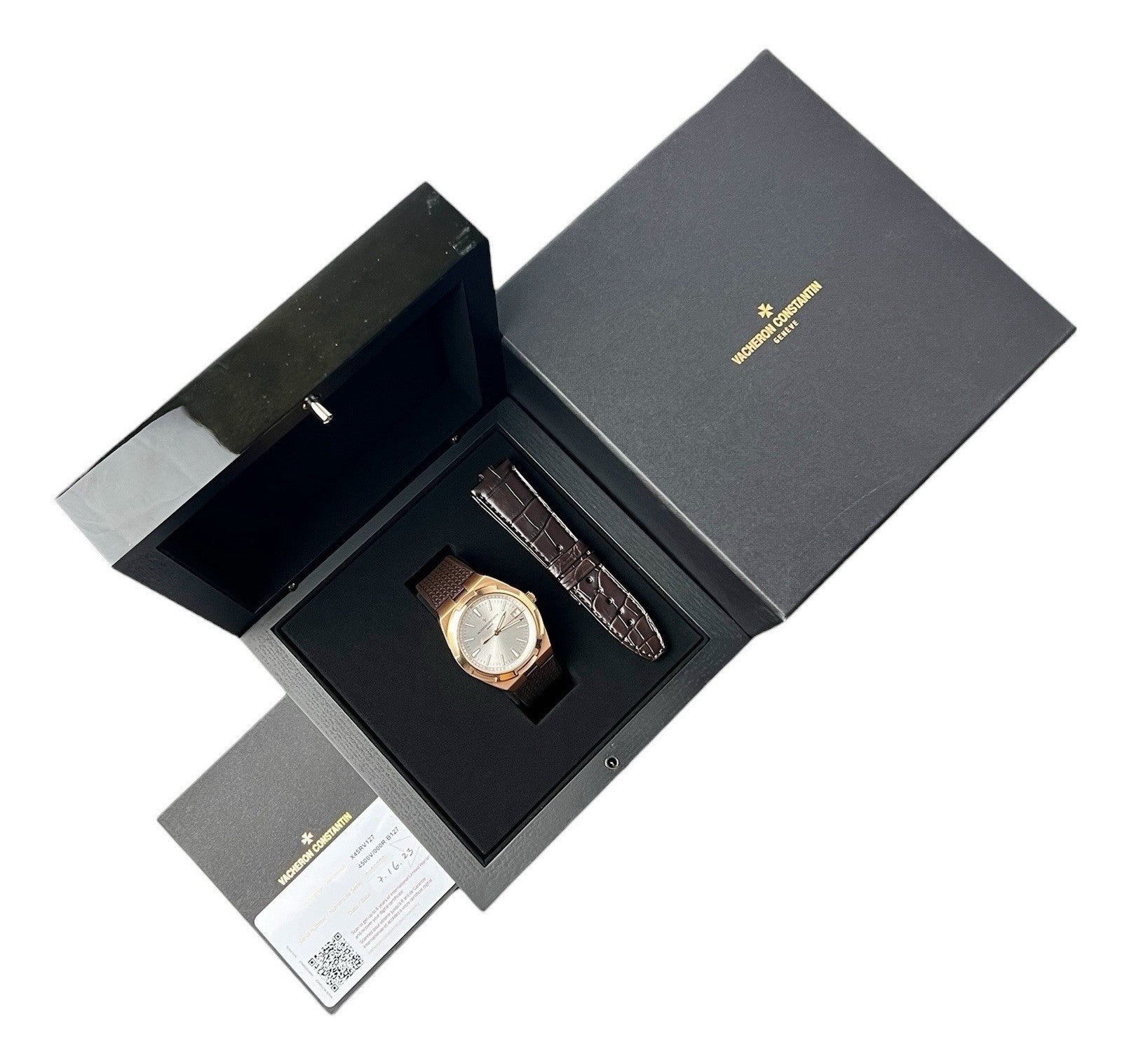 Vacheron Constantin Overseas Silver Dial 18k Rose Gold 41mm Mens 4500V/000R-B127