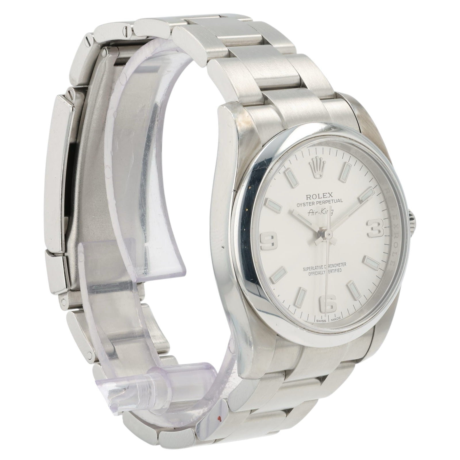 Rolex OP Silver Dial Stainless Steel 34mm Automatic Movement Men’s Watch 114200