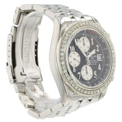 Breitling Chronograph Diamond Bezel Black Dial 44mm Automatic Men’s Watch A13356