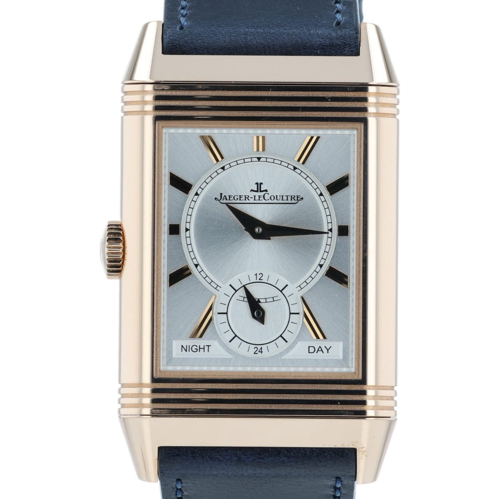 JLC Reverso Duoface Silver & Blue Dial Steel 47x28mm Manual Wind Mens Q3982590