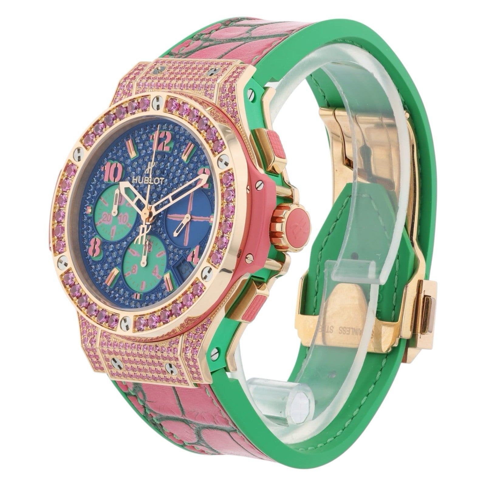 Hublot Big Bang Pop Art Blue Dial 18k Rose Gold 41mm Mens 341.PP.9089.LR.1633