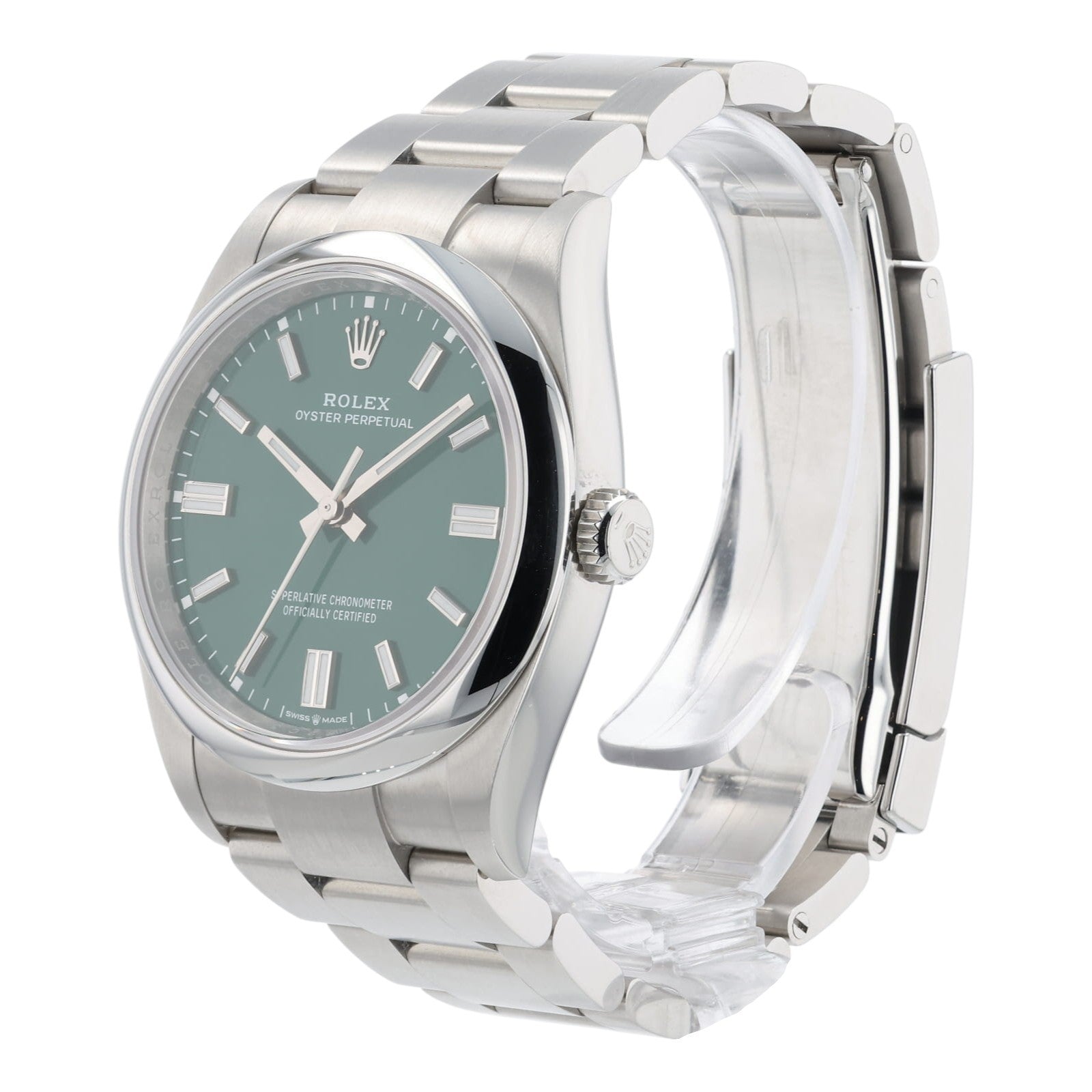 2026 Rolex Oyster Perpetual Green Dial Steel 36mm Automatic Mens Watch 126000