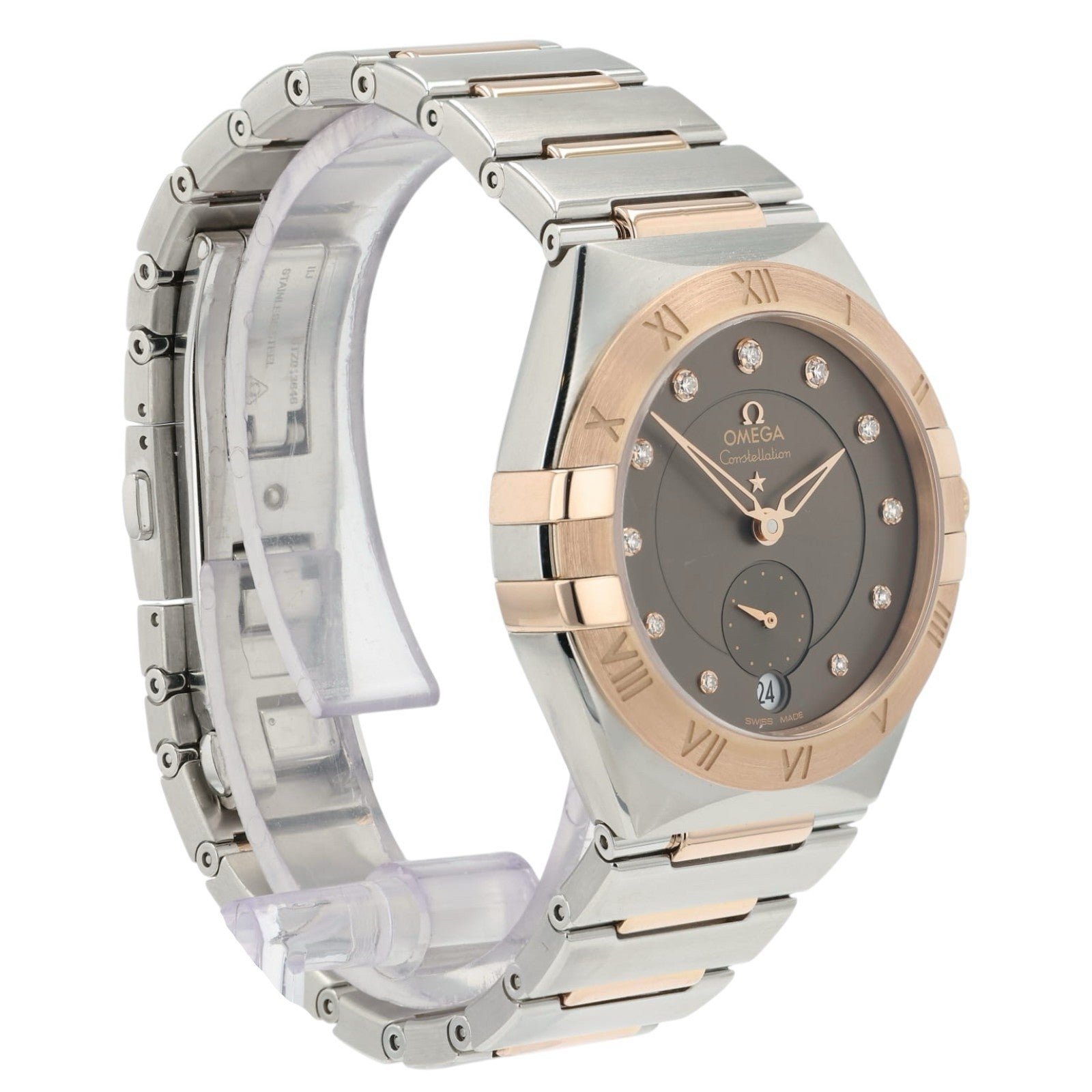 Omega Constellation Brown Dial Rose Gold & Steel 34mm Watch 131.20.34.20.63.001