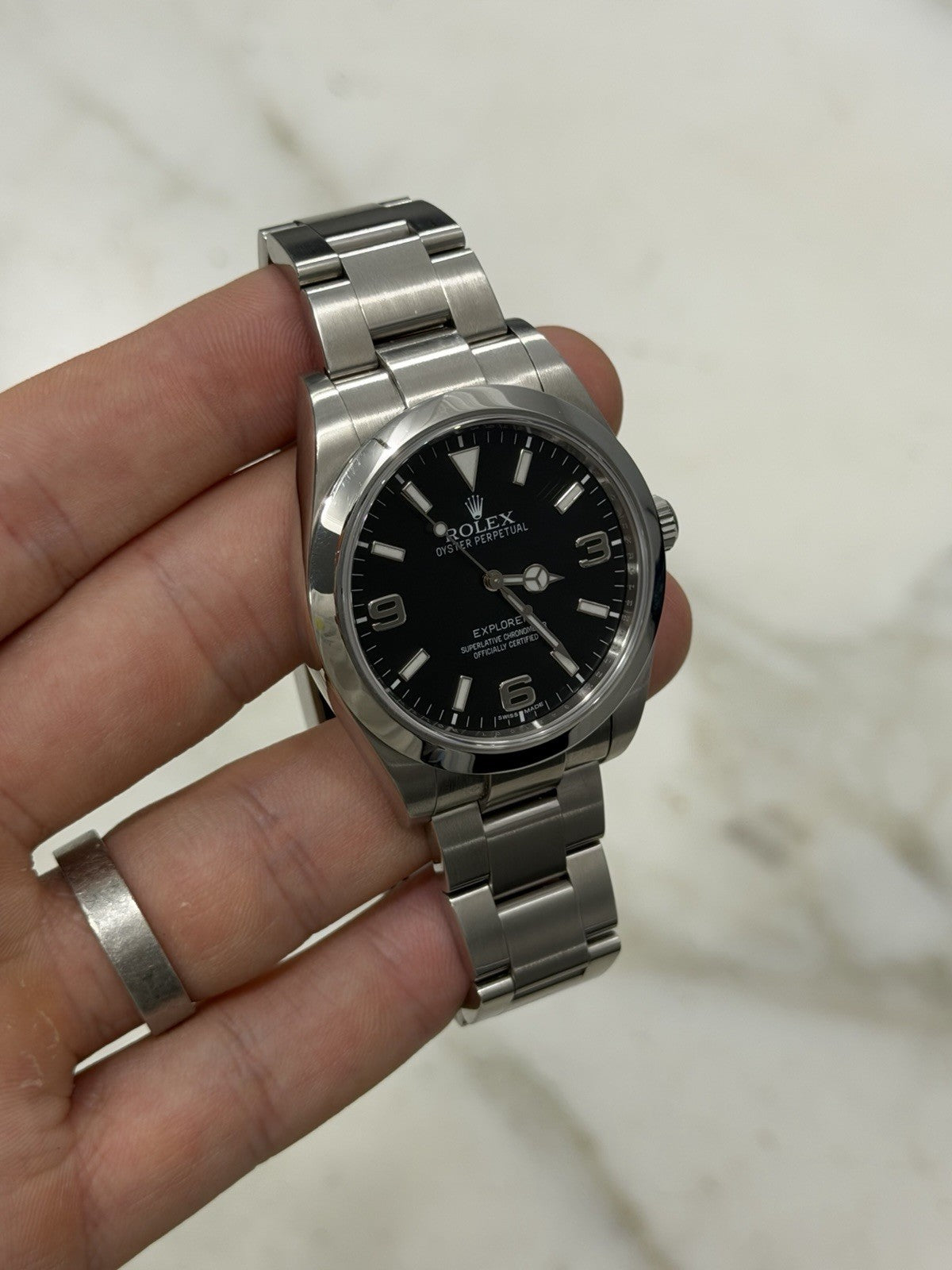 2012 Rolex Explorer  Stainless Steel 39mm MK1 Auto Men’s Watch 214270 W/ Card