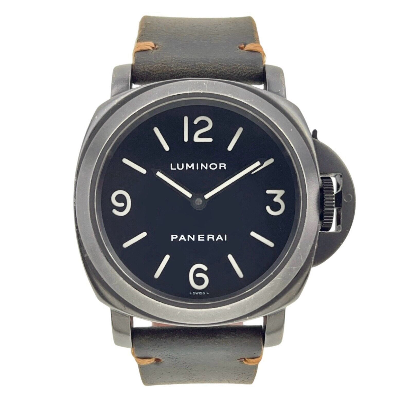 Panerai Luminor Base Steel 44mm Manual Wind Men’s Watch PAM00009 - Box/Papers