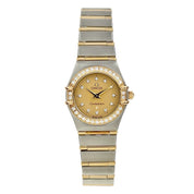 Omega Constellation Steel Champagne 22mm Diamond Bezel Women’s Watch