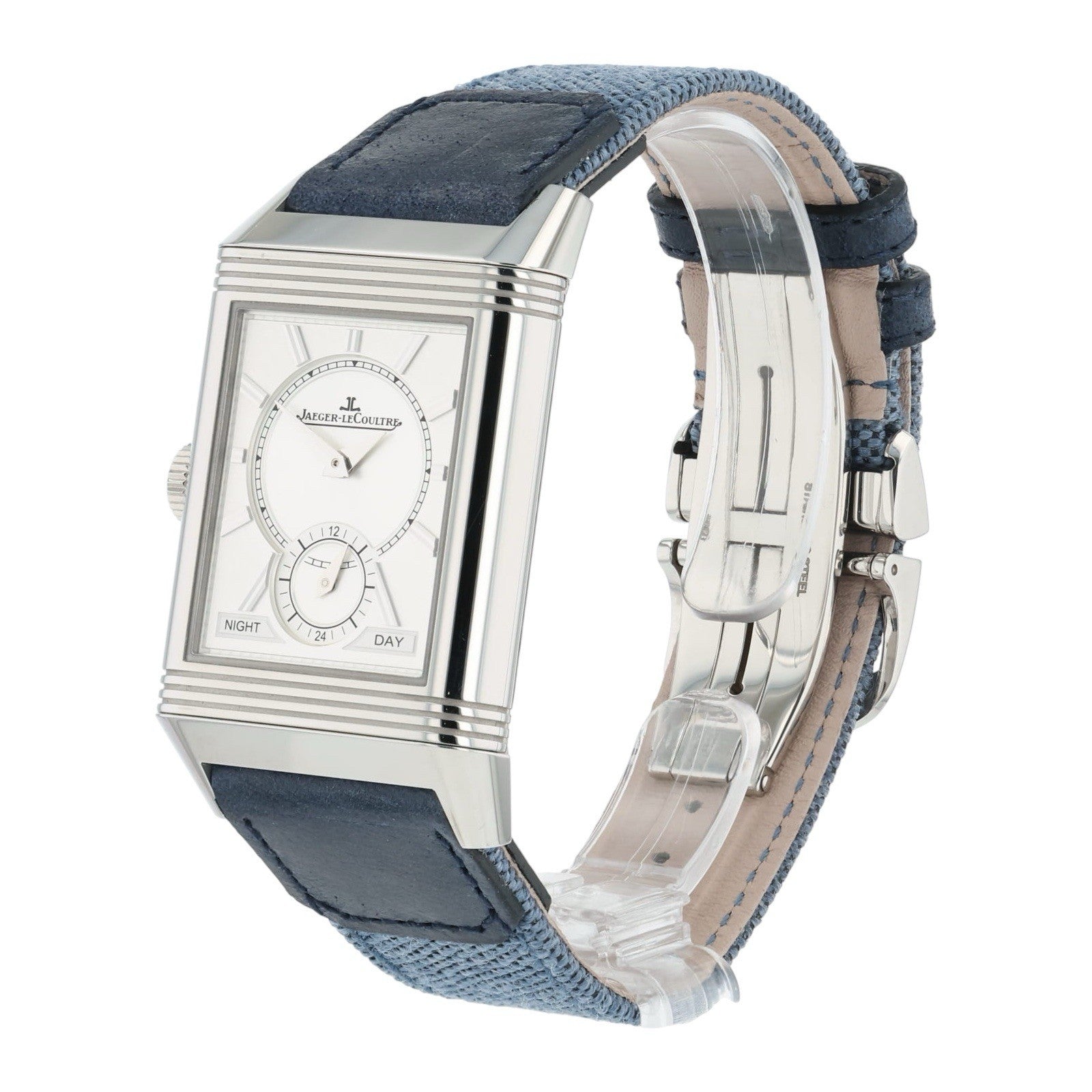 2025 Jaeger LeCoultre Reverso Steel Silver & Blue Dial 28mm Manual Wind Q3988481