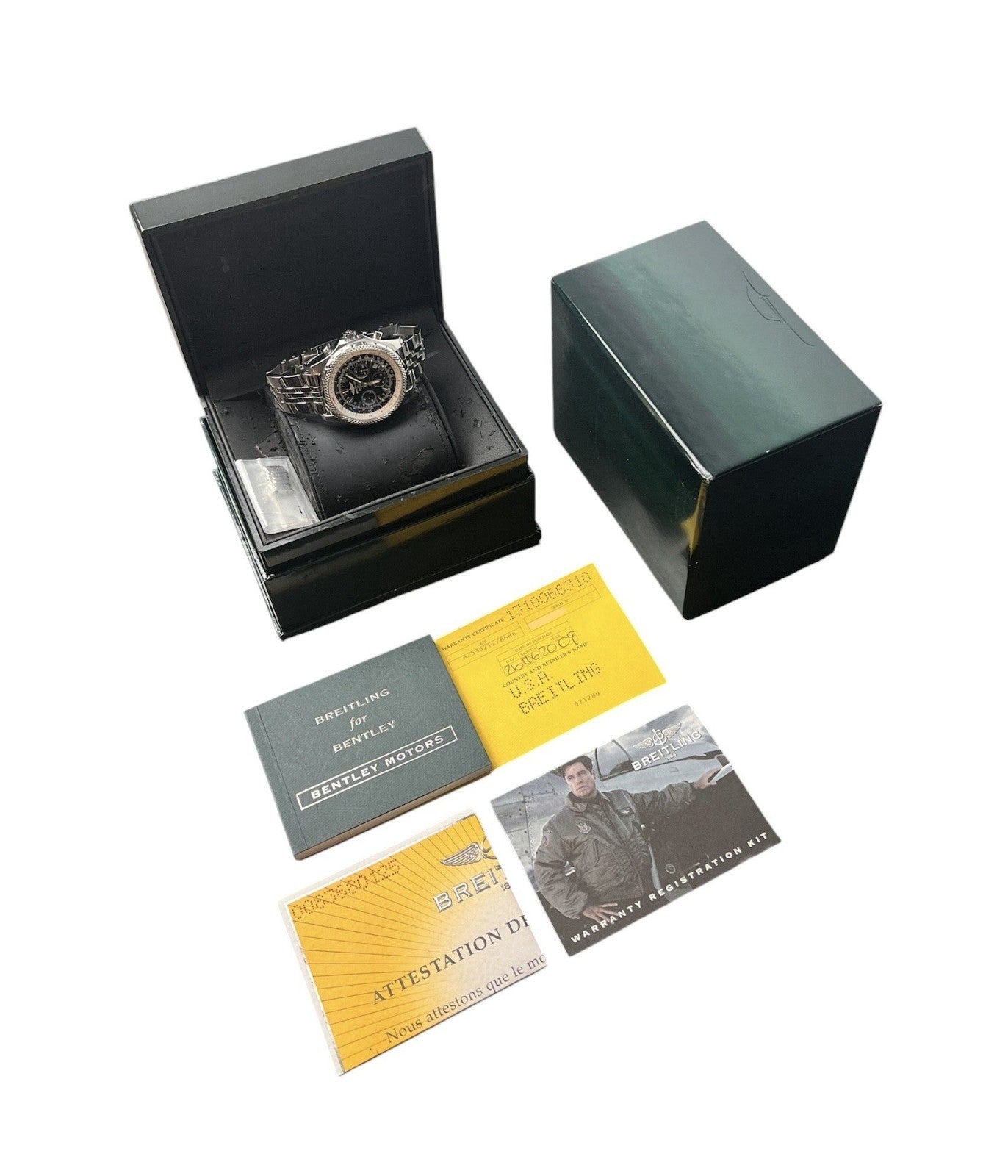 Breitling Bentley Black Dial Stainless Steel 48mm Automatic Mens Watch A25362