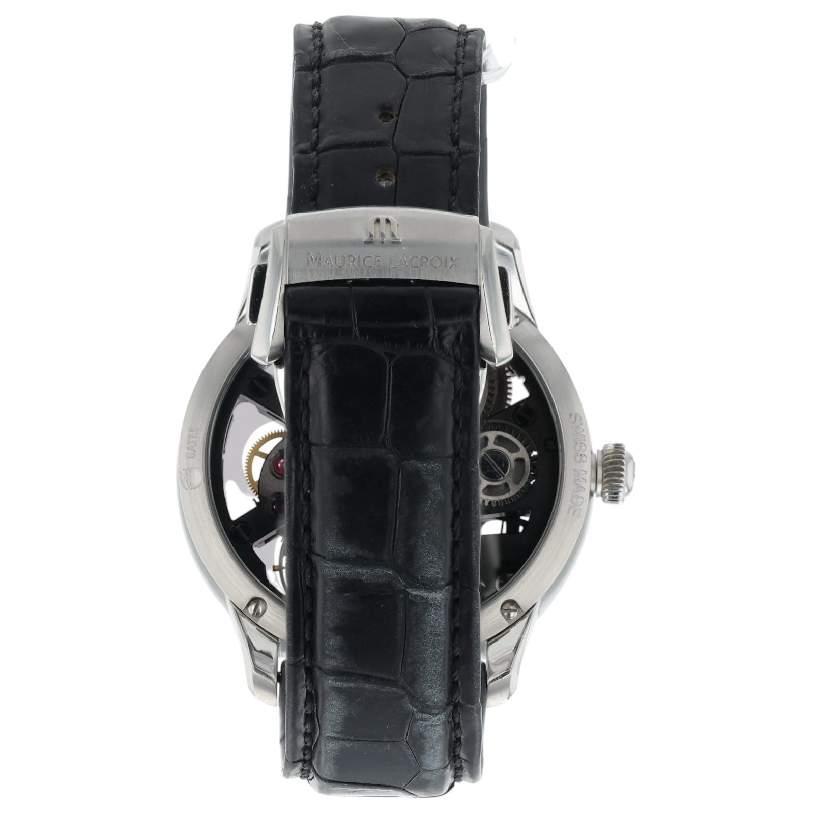 Maurice Lacroix Stainless Steel Skeleton Dial 43mm Manual Wind Mens Watch MP7228