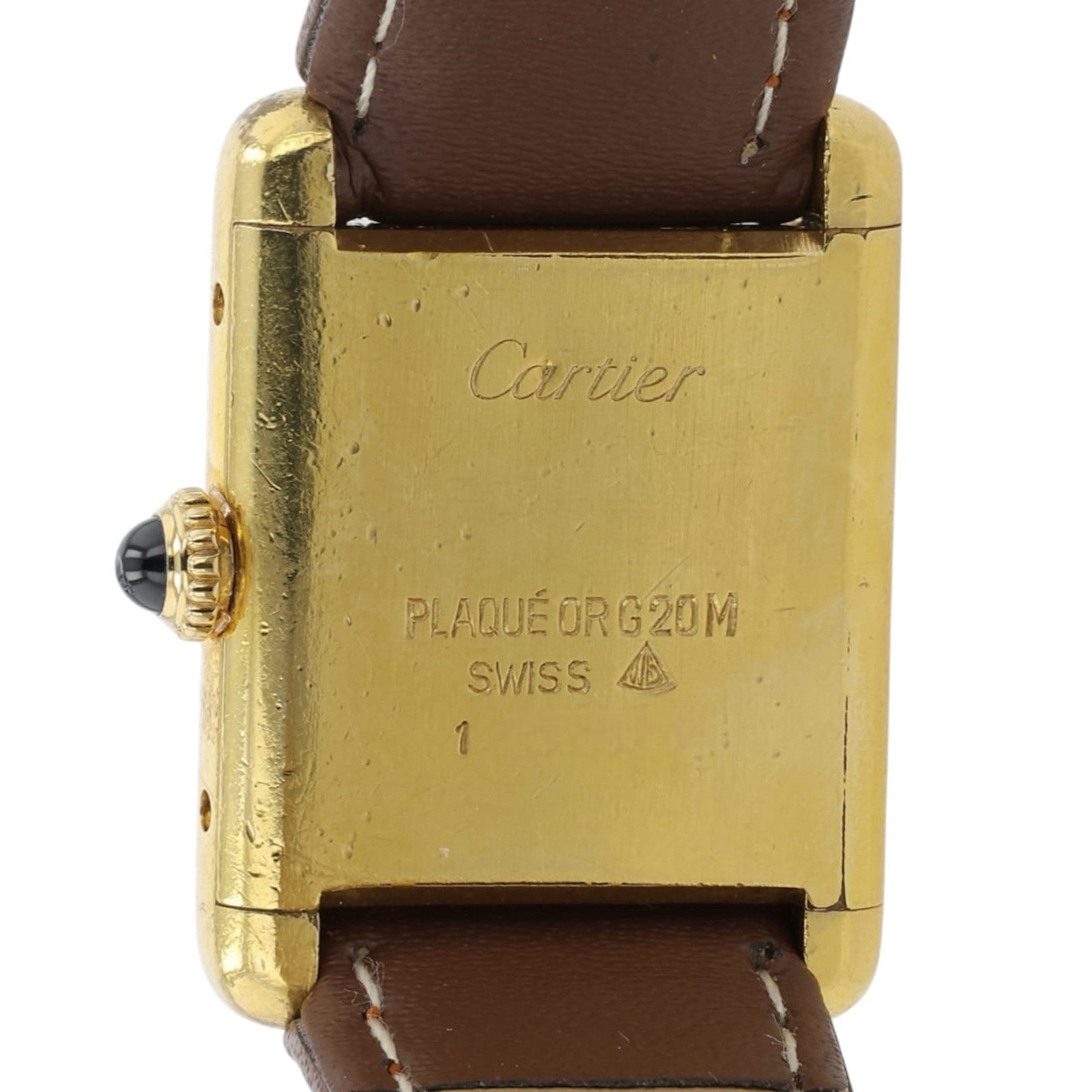 Cartier Tank White Dial Gold Plated 21mm Manual Wind Women's Watch