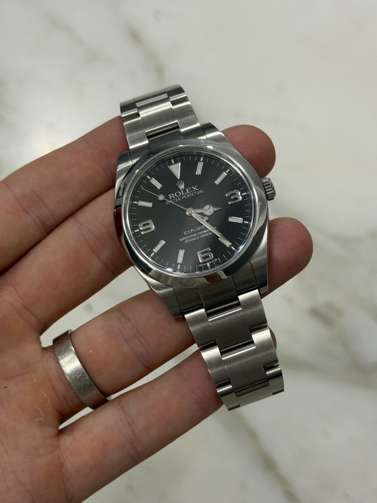 2012 Rolex Explorer  Stainless Steel 39mm MK1 Auto Men’s Watch 214270 W/ Card