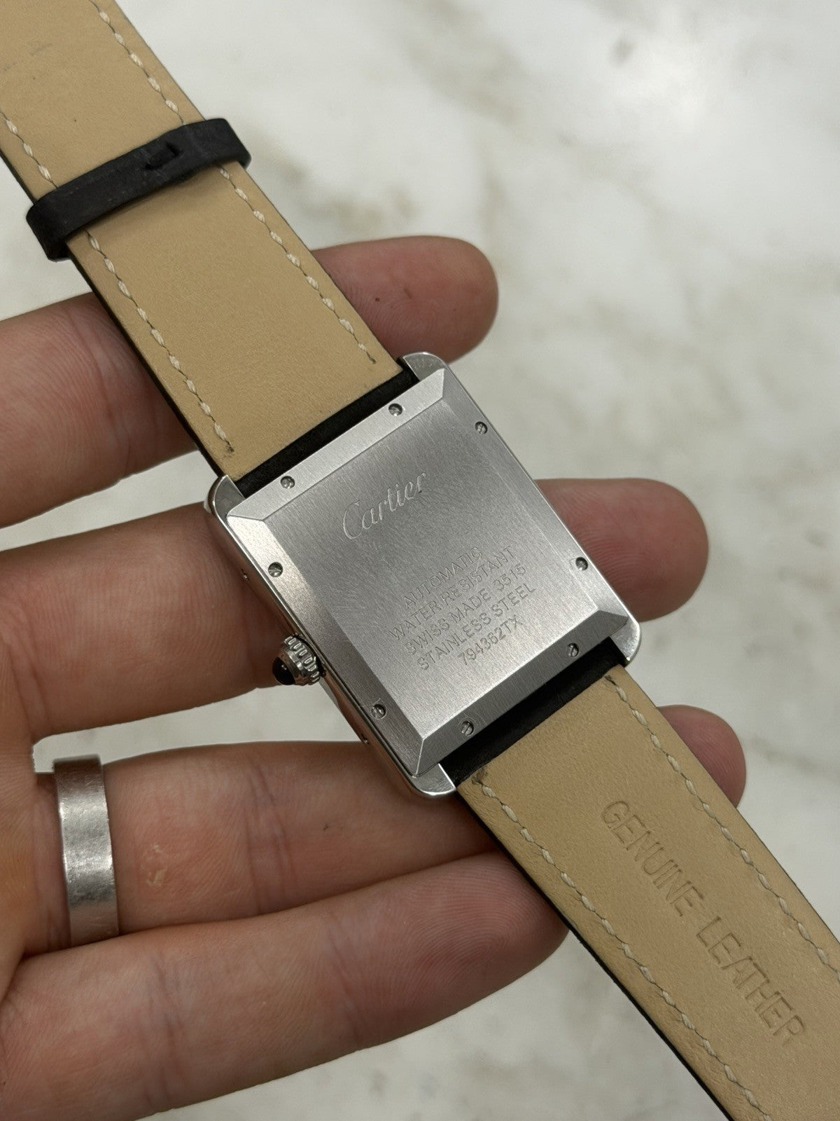 Cartier Tank XL Silver Dial Stainless Steel 31mm Auto Men's Watch W5200027