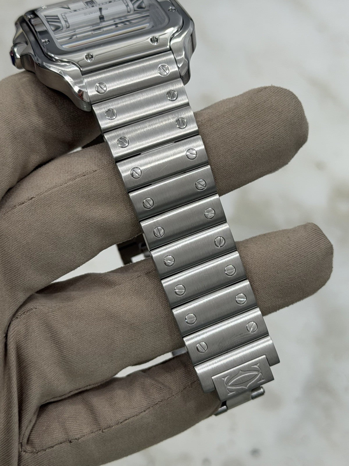 2022 Cartier Santos Large Steel Silver Dial 39mm Automatic Men's Watch WSSA0018