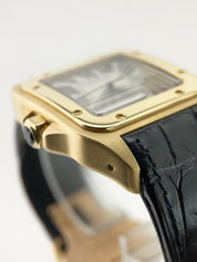 Cartier Santos 18k Yellow Gold Silver Dial 38mm Automatic Watch W20078Y1