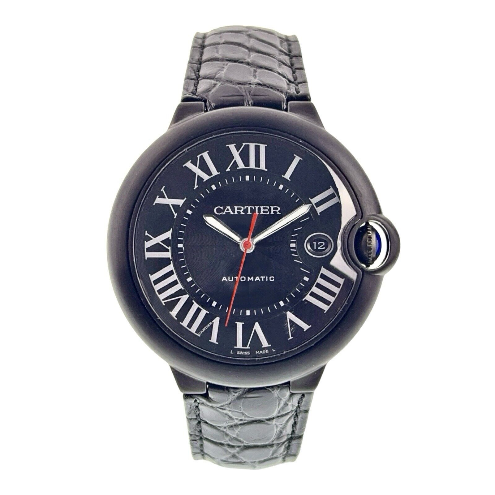 CARTIER Ballon Bleu 42MM WSBB0015 Date Black Dial Automatic Men's Watch