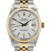 Rolex Two Tone Datejust White Dial Gold & Steel 36mm Automatic Men’s Watch 16013