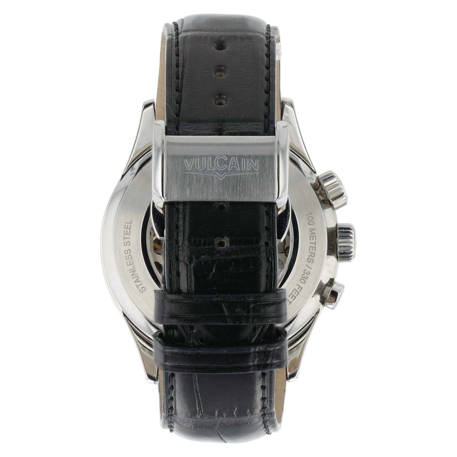 Vulcain Aviator Cricket GMT Steel Black Dial 42mm Manual Wind Watch 100135.2