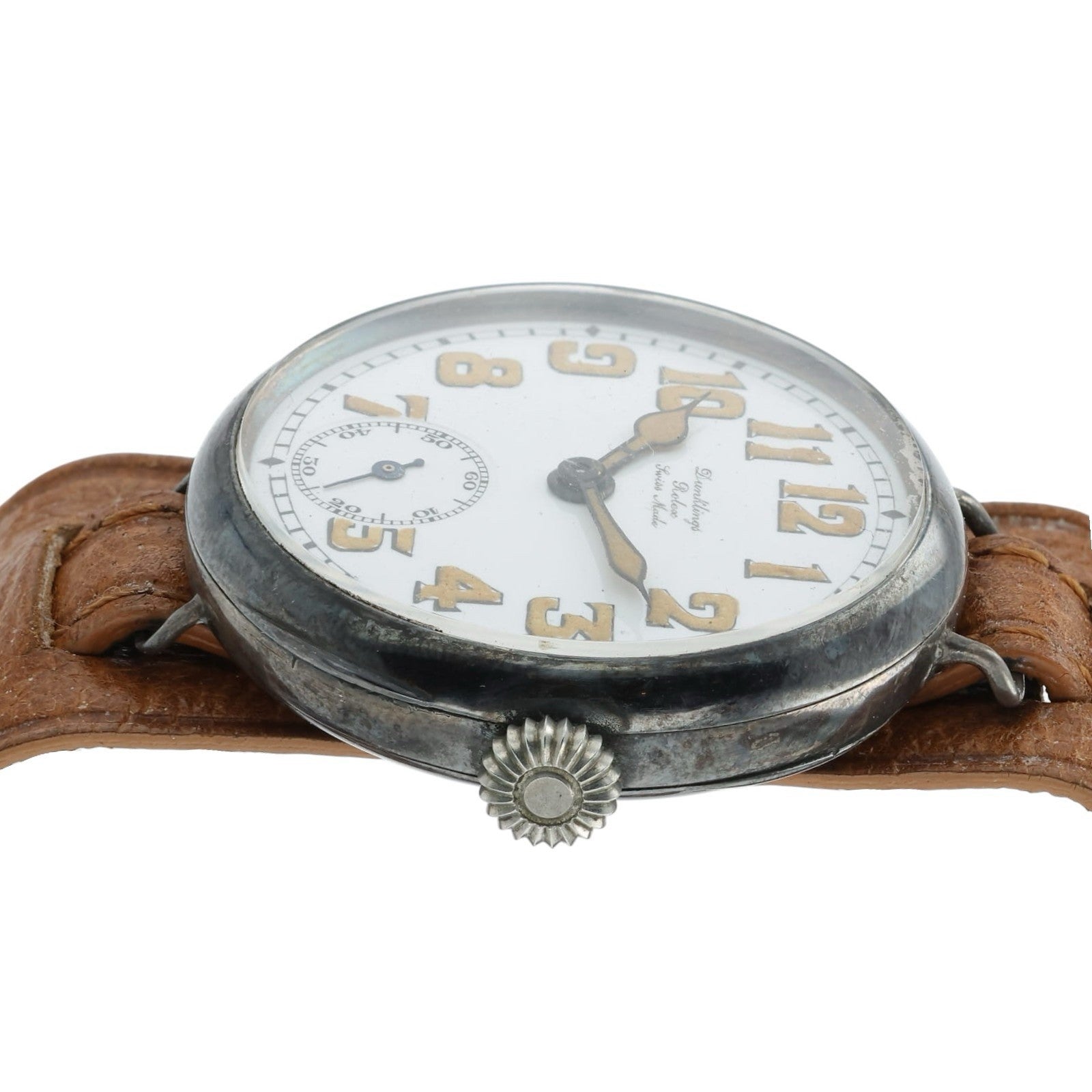 Rolex Dunklings White Dial Silver Case 33mm Manual Wind Men’s Watch