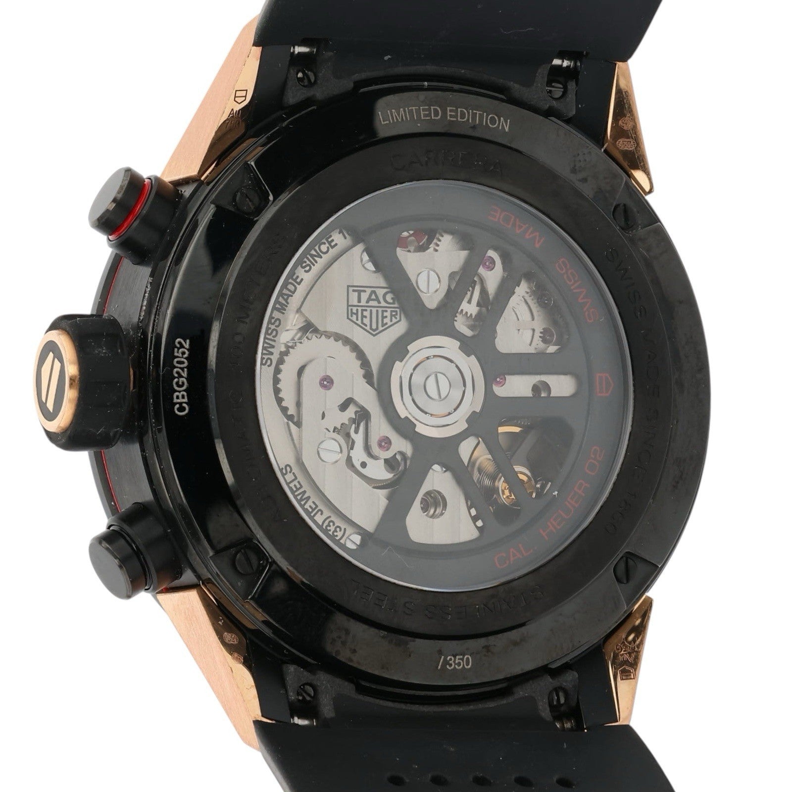 Tag Heuer Steel & Gold PVD Skeleton Dial 43mm Automatic Mens Watch CBG2052