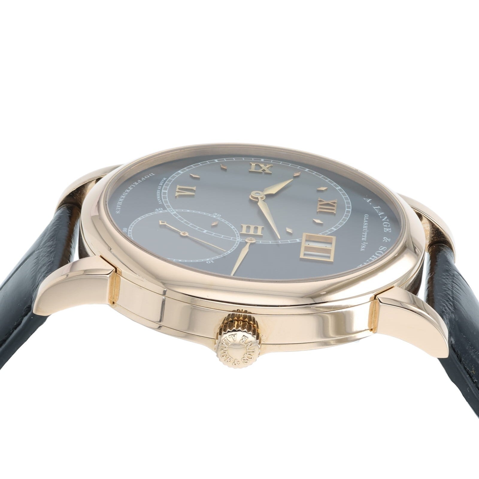 A. Lange & Sohne Grand Lange 1 Black Dial 18k Rose Gold 42mm Manual Mens 115.031