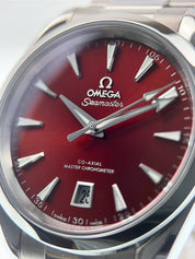 Omega Seamaster Stainless Steel Red Dial 38mm Automatic Mens 220.10.38.20.13.003