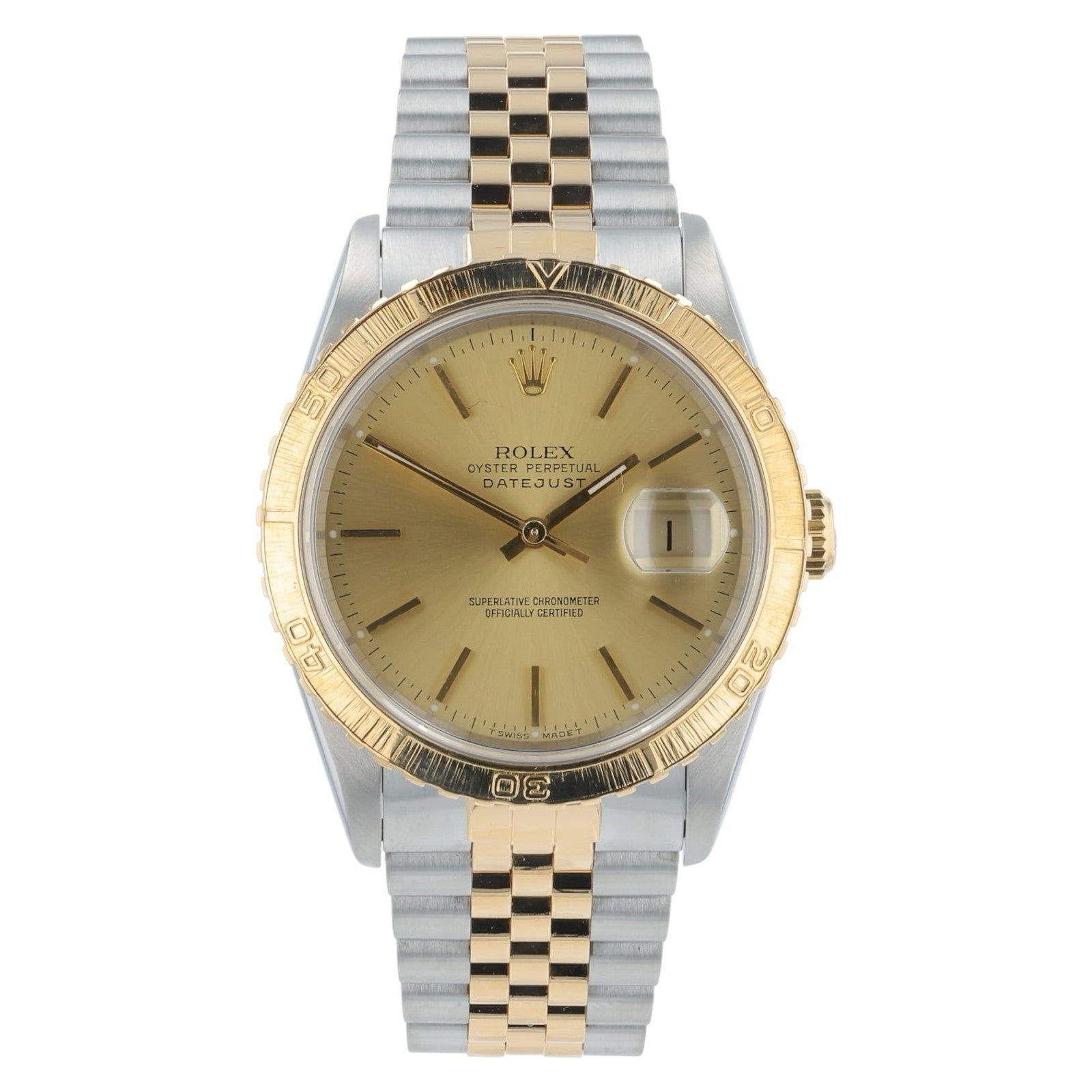 Rolex Datejust Gold & Steel Champagne Dial 36mm Automatic Men’s Watch 16233