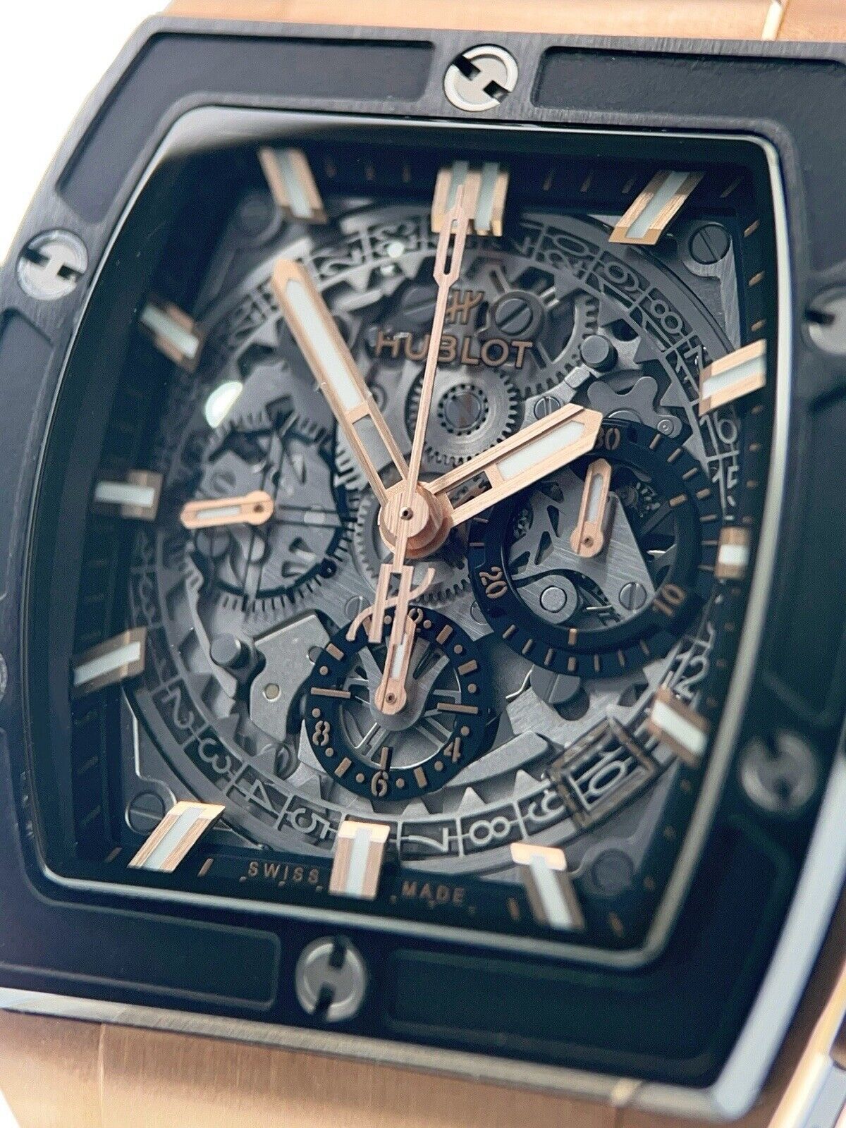 Hublot Spirit Of Big Bang 18k Rose Gold Skeleton Dial 42mm Auto 642.OM.0180.RX