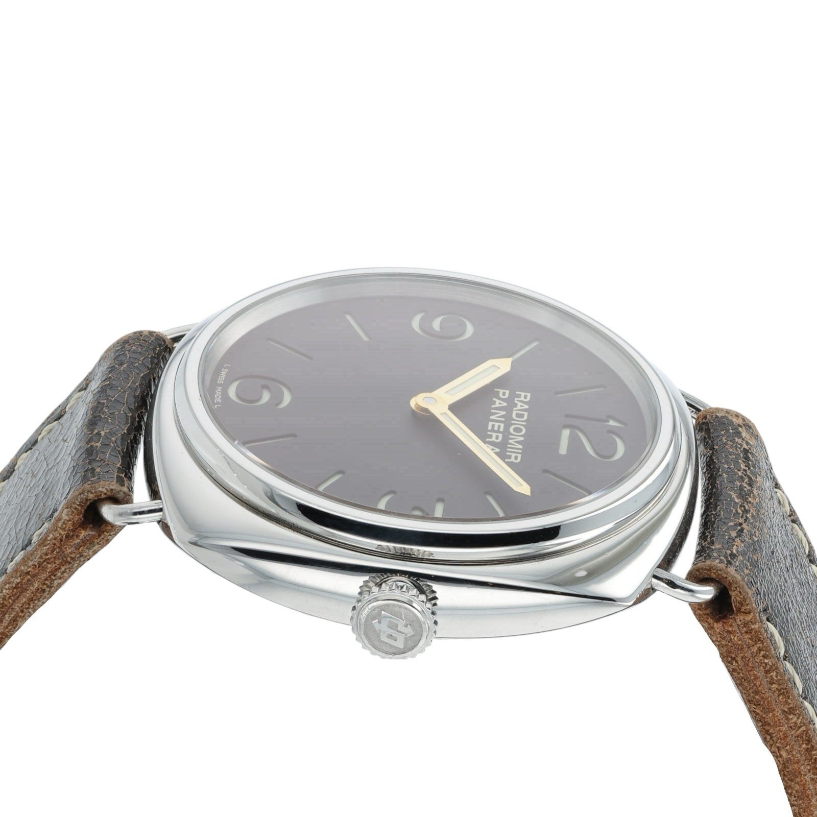 Panerai Radiomir Brown Dial Stainless Steel 47mm Manual Wind Mens Watch PAM00232