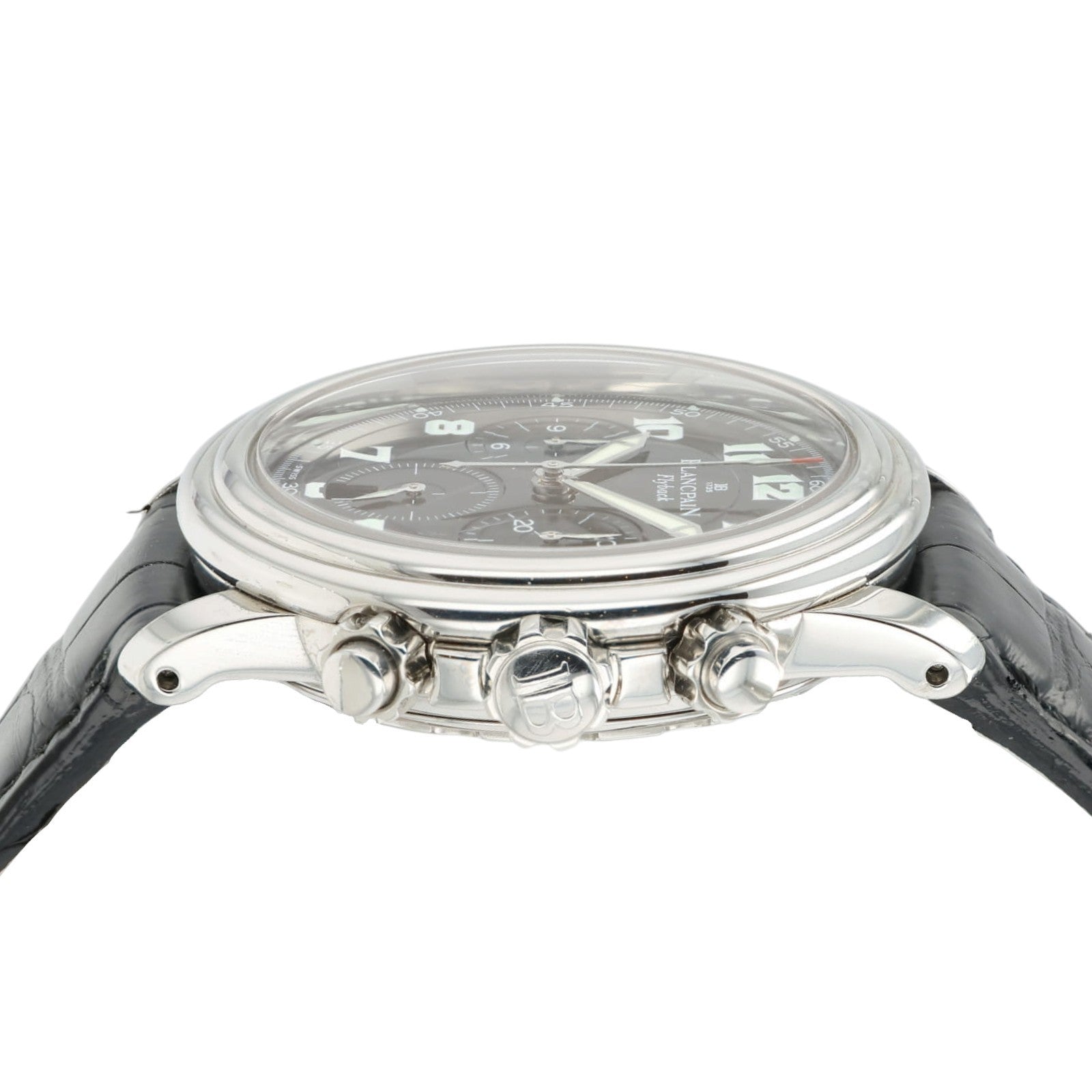 Blancpain Leman Fly-Back Chronograph Black Dial Steel 38mm Automatic Watch 2185F