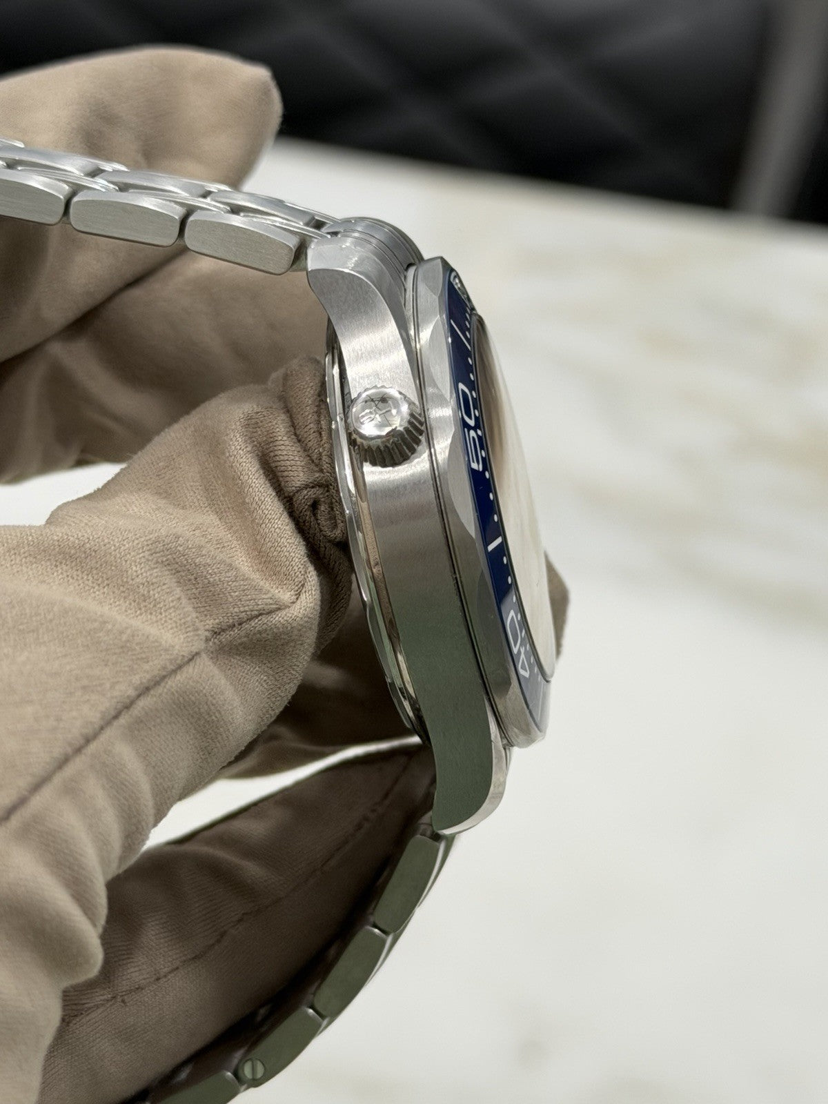 2022 Omega Seamaster Wave 300m Diver Blue Ceramic Watch 210.30.42.20.03.001