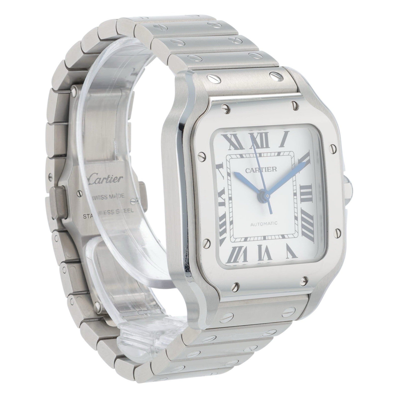 Cartier Santos WSSA0029 Automatic Stainless White Dial Midsize Unisex Watch 35mm