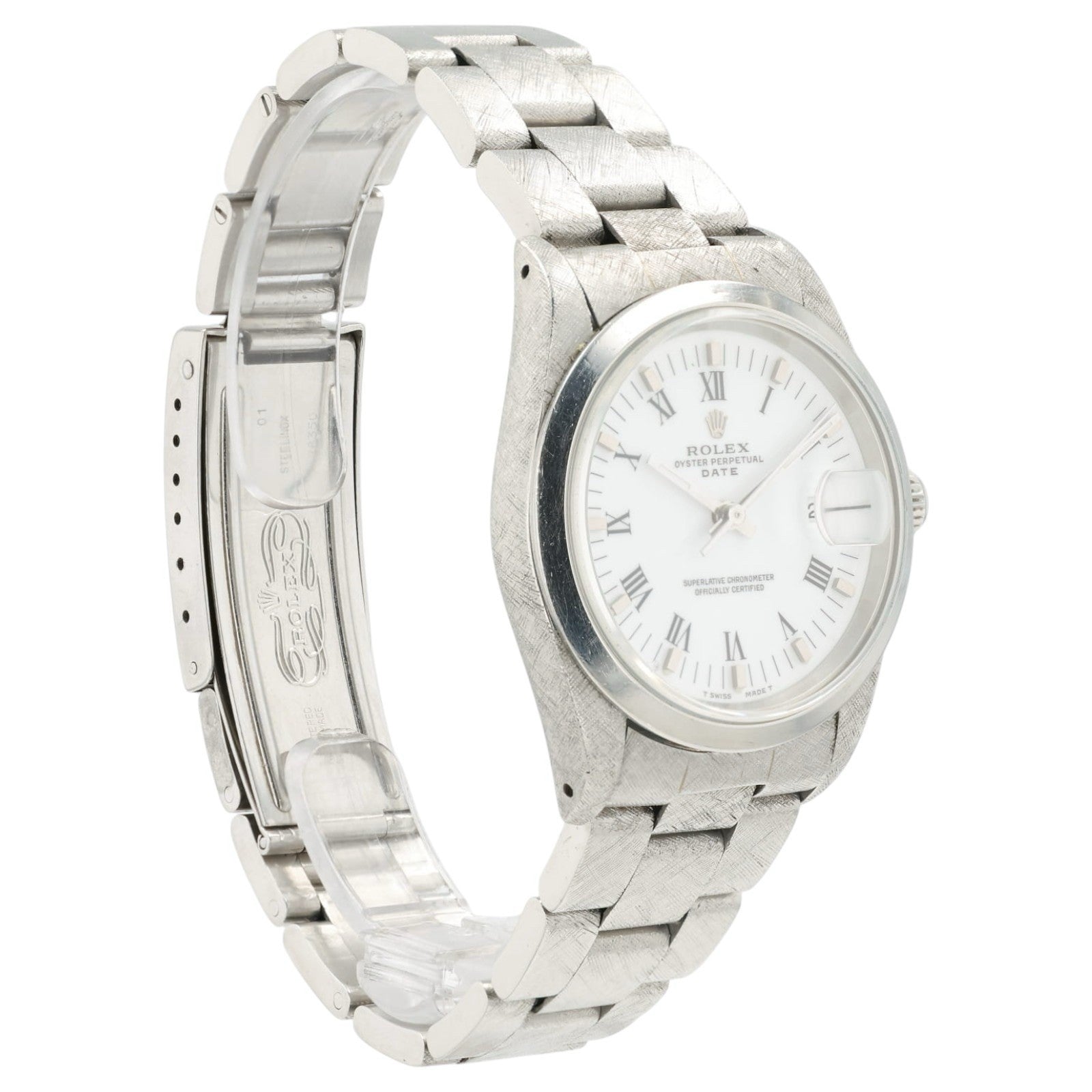 Rolex Date White Dial Stainless Steel 34mm Automatic Movement Mens Watch 15200