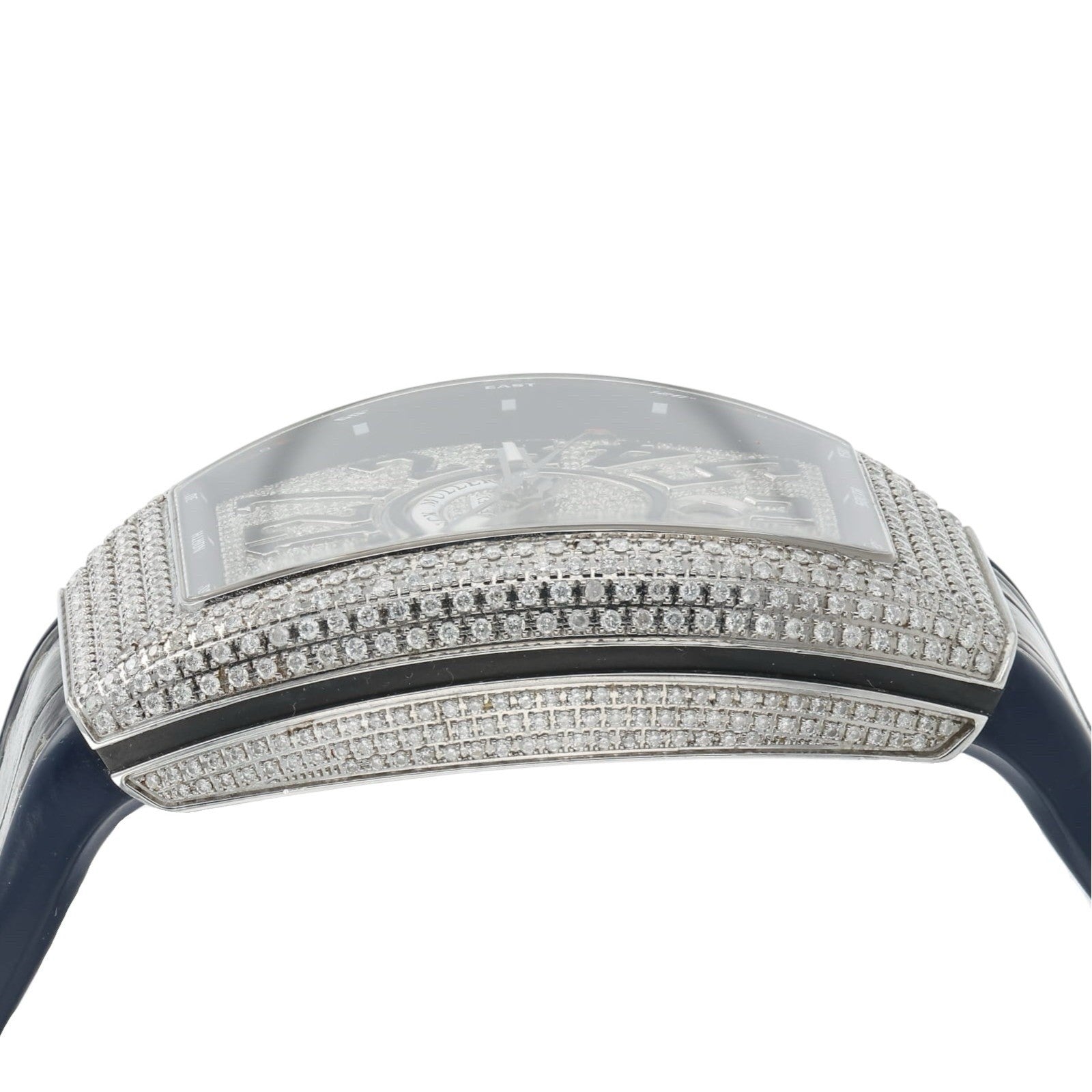 Franck Muller Vanguard Diamond Steel Black Dial 445mm Automatic Watch V45 SC DT