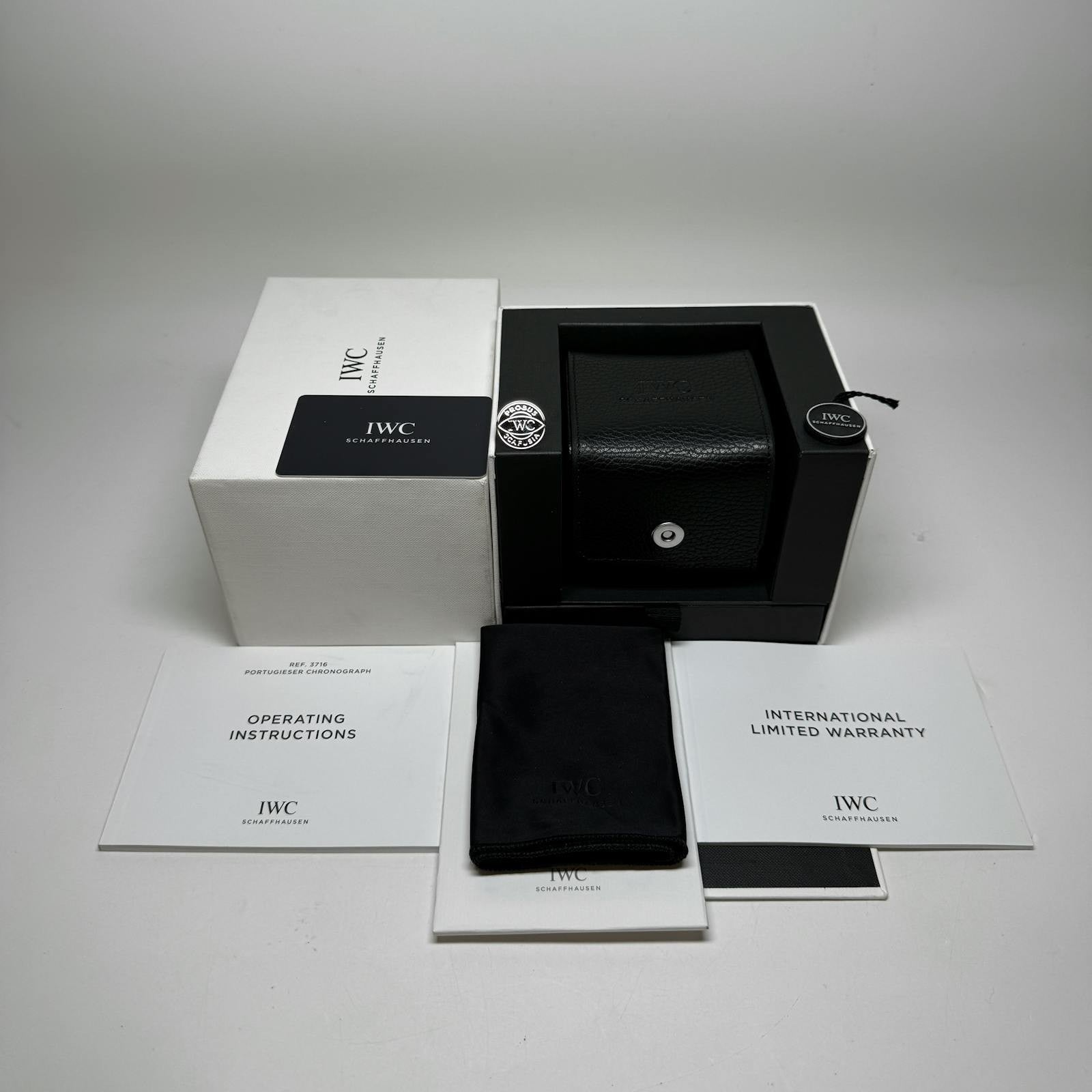 IWC Portugieser Chrono Auto Steel 41mm Green Dial Watch Bracelet IW3716-15