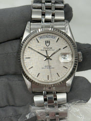 Tudor Prince Date Day Gold Bezel 36mm Linen Automatic Men’s Watch 76214