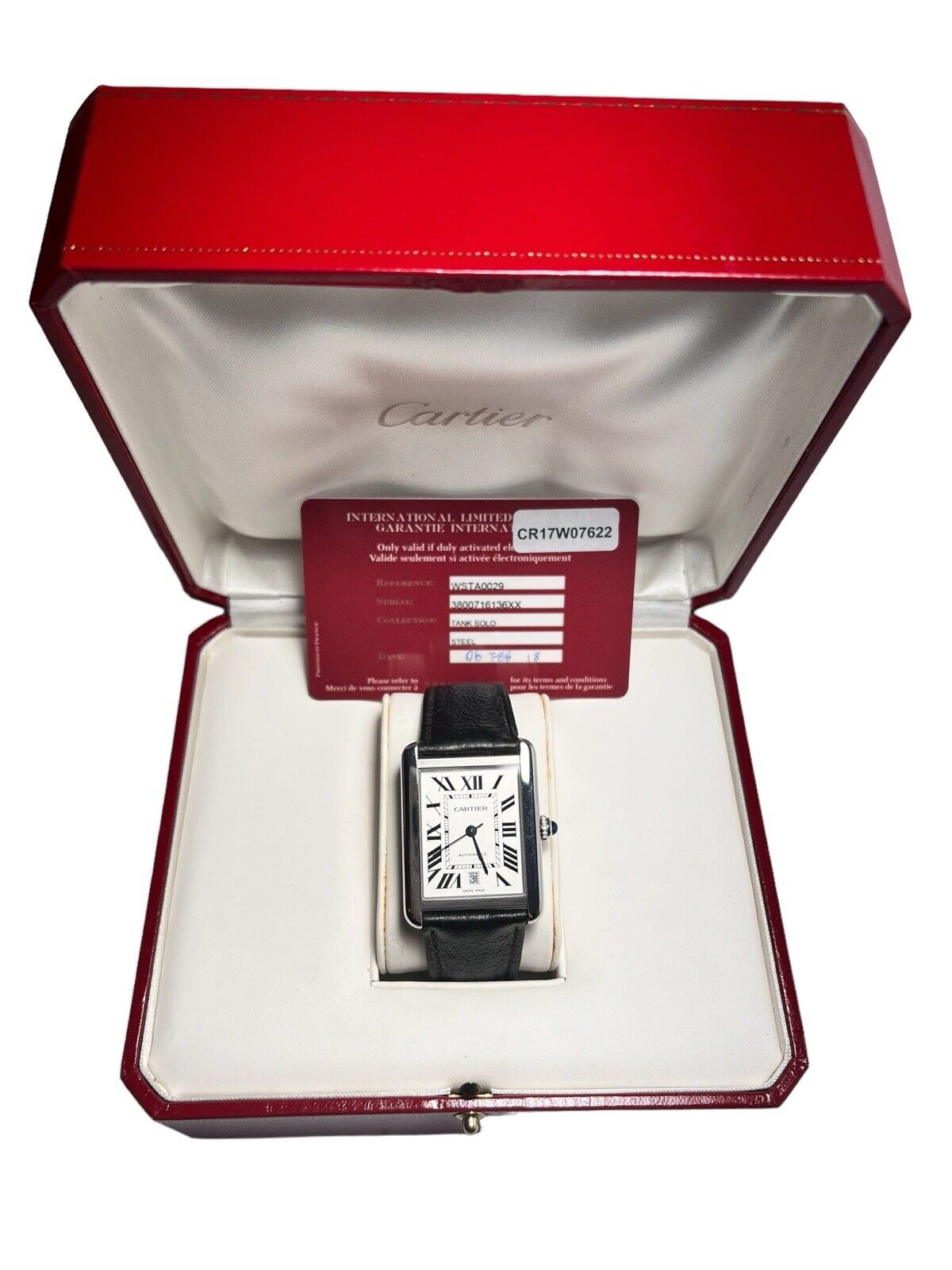 Cartier Tank Solo XL Steel 31mm Automatic Men’s Watch WSTA0029 - Box/Papers