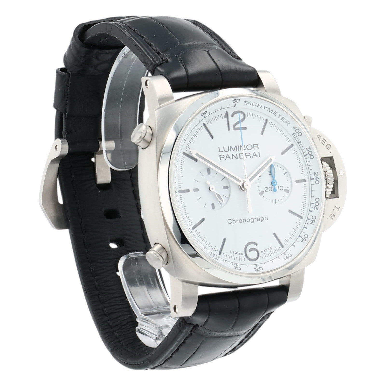 Panerai Luminor Chronograph Steel White Dial 44mm Automatic Mens Watch PAM01218
