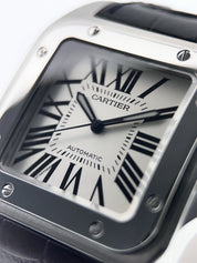 Cartier Santos 100 Stainless Steel Silver Dial 39mm Automatic Mens W20076X8