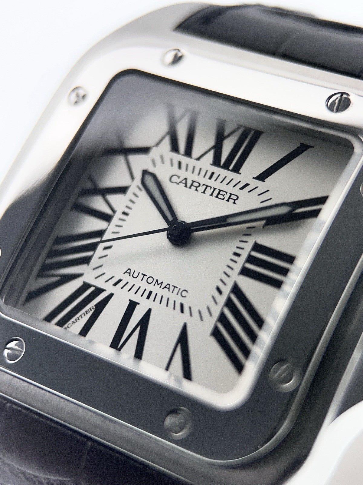 Cartier Santos 100 Stainless Steel Silver Dial 39mm Automatic Mens