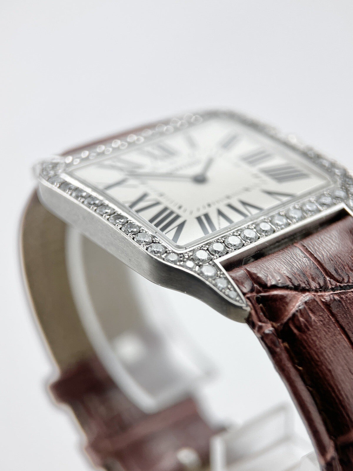 Cartier Santos Dumont Manual Wind 35mm 18k White Gold - AM Diamonds